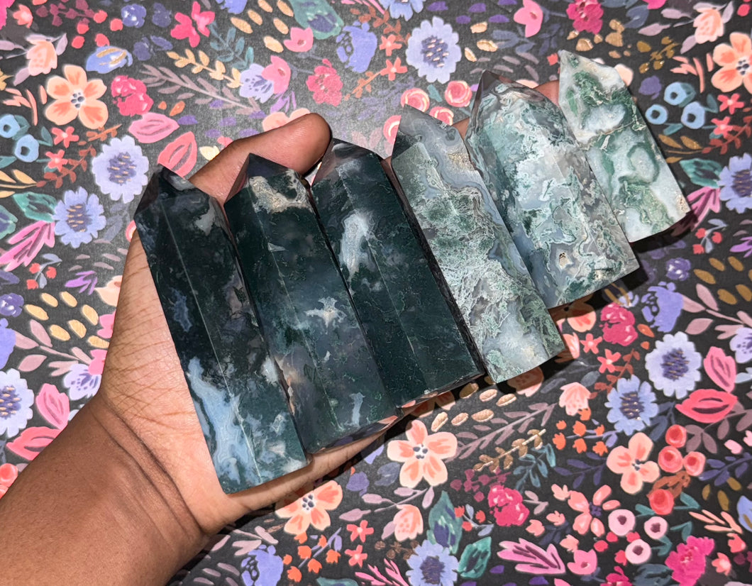 Moss Agate Tower Point